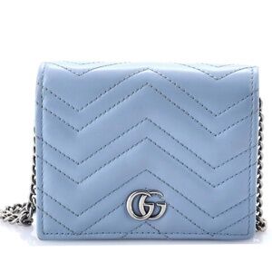 Gucci GG Marmont Chain-Strap Leather Wallet